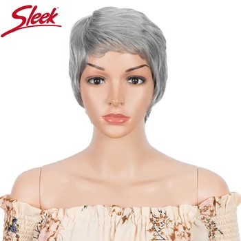 Sleek Human Hair Wigs Pixie Cut Wig For Women Short Brazilian Hair Wigs For Black Women Gray Colored Left Side Wigs
Sleek Human Hair Wigs Pixie Cut Wig For Women Short Brazilian Hair Wigs For Black Women Gray Colored Left Side Wigs