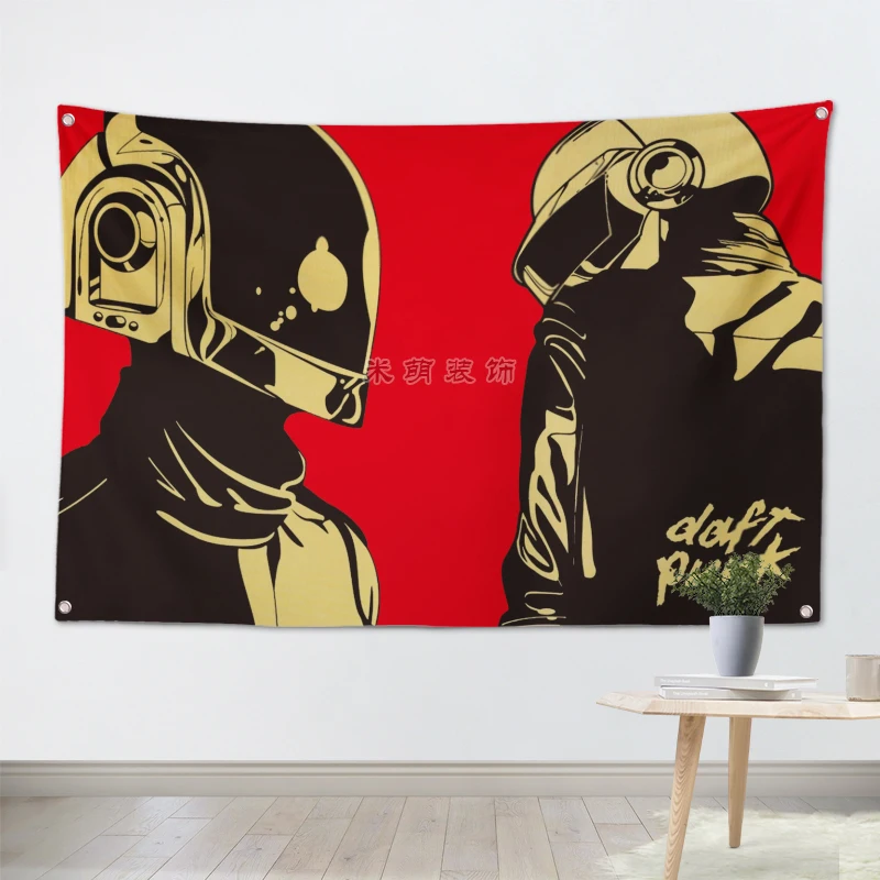DAFTPUNK Rock Band Hanging Art Waterproof Cloth Polyester Fabric 56X36 inches Flags banner Bar Cafe Hotel Decor
DAFTPUNK Rock Band Hanging Art Waterproof Cloth Polyester Fabric 56X36 inches Flags banner Bar Cafe Hotel Decor