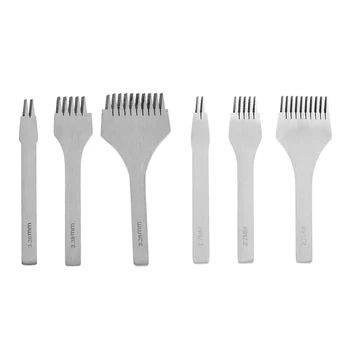 2 Set White Steel Flat Chisel Leather Craft Tools Hole Punch Kit DIY Tool 2 Prong/5 Prong/10 Prong, 3.38Mm & 2.7Mm 
2 Set White Steel Flat Chisel Leather Craft Tools Hole Punch Kit DIY Tool 2 Prong/5 Prong/10 Prong, 3.38Mm & 2.7Mm