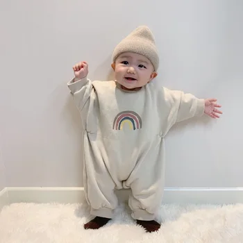 INS South Korea Infant Pure Cotton Cartoon plus Velvet Onesie Baby Rainbow Casual Crawling Clothes Hoodie Winter 
INS South Korea Infant Pure Cotton Cartoon plus Velvet Onesie Baby Rainbow Casual Crawling Clothes Hoodie Winter