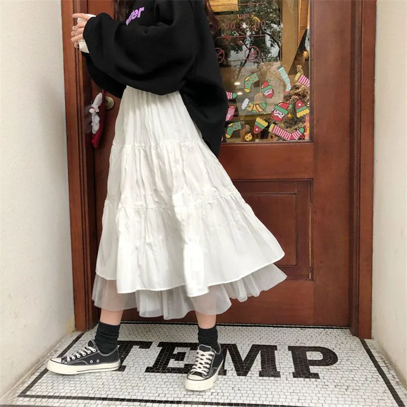 Long Tulle Midi Skirts Womens 2024 Autumn Elastic High Waist Mesh Tutu Pleated Skirts Female Black White Long Skirt Streetwear
Long Tulle Midi Skirts Womens 2024 Autumn Elastic High Waist Mesh Tutu Pleated Skirts Female Black White Long Skirt Streetwear