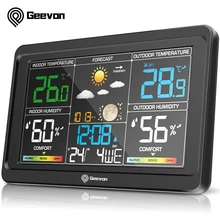 Geevon Weather Station Clocks Wireless Digital LED Calendars Table Clock With Temperature And Humidity Snooze Alarm Clock Geevon Weather Station Clocks Wireless Digital LED Calendars Table Clock With Temperature And Humidity Snooze Alarm Clock