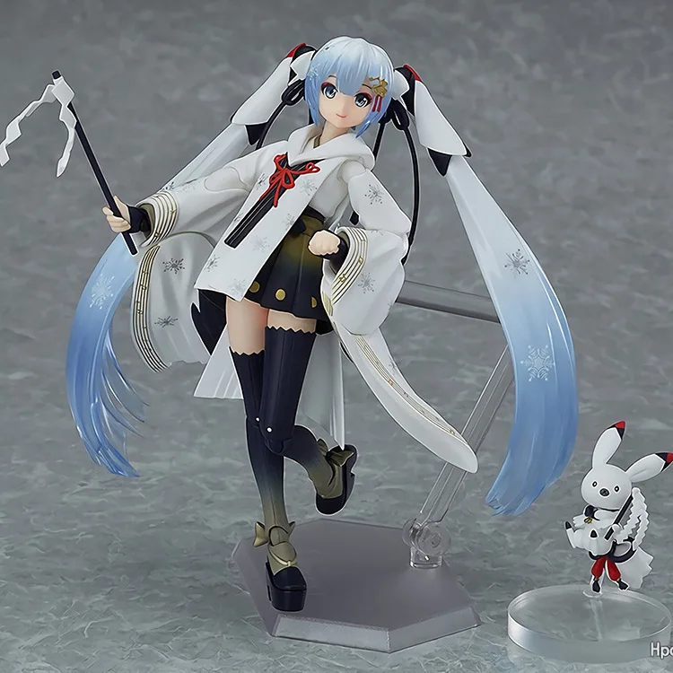 FIGMA EX-045 Snow Hatsune Miku Crane Priestess Ver Anime 15CM Action Figure Toys (6)