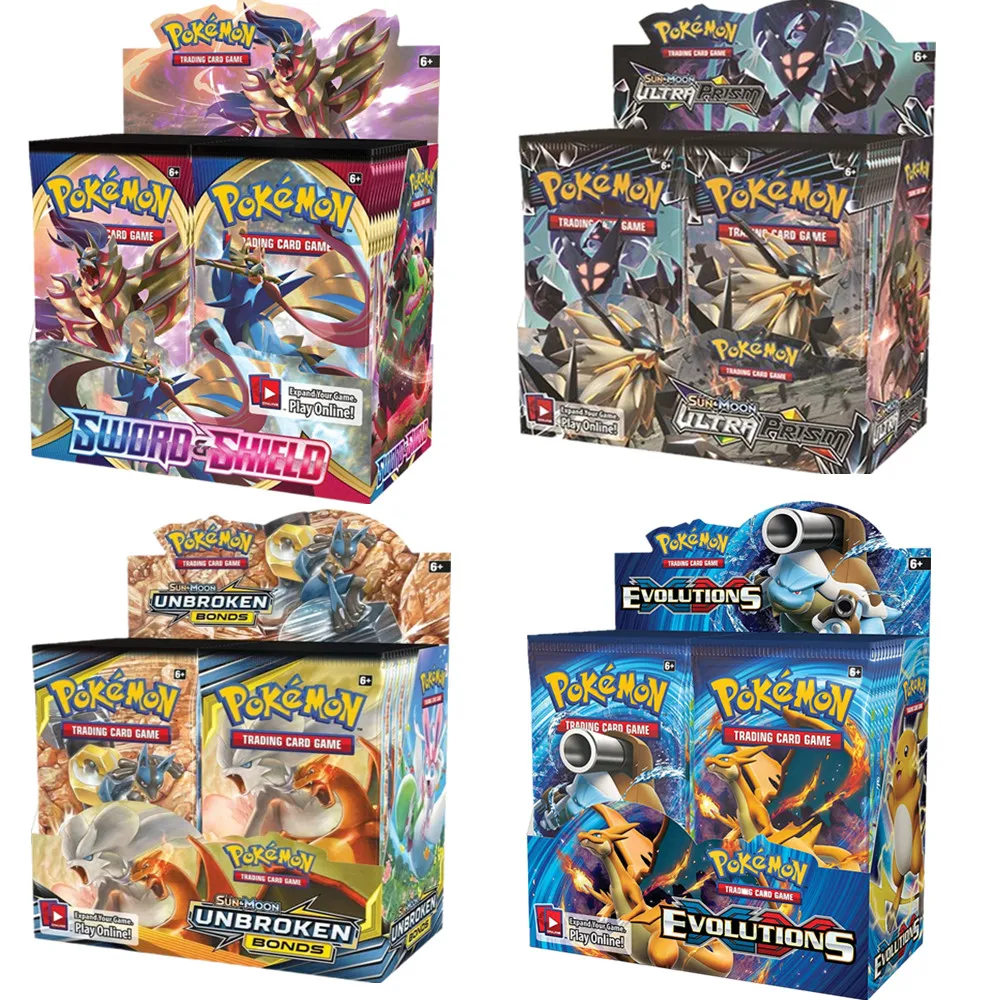 324Pcs/box All Latest Versions Pokemon Cards XY Sun&Moon Sword&Shield 36 Pack Booster Box Collecting Toys
324Pcs/box All Latest Versions Pokemon Cards XY Sun&Moon Sword&Shield 36 Pack Booster Box Collecting Toys