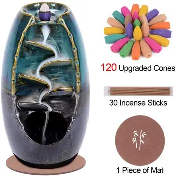 Backflow Incense Burner With 120 Incense Cone Aromatherapy Smoke Reflux Incense Censer Smoke Waterfall Incense Cone Stick Holder
Backflow Incense Burner With 120 Incense Cone Aromatherapy Smoke Reflux Incense Censer Smoke Waterfall Incense Cone Stick Holder
