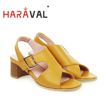 HARAVAL Women Sandals shoes Thick heels basic PU Fashion ladies Casual shoes women Black yellow spring summer autumn low heelB17
HARAVAL Women Sandals shoes Thick heels basic PU Fashion ladies Casual shoes women Black yellow spring summer autumn low heelB17