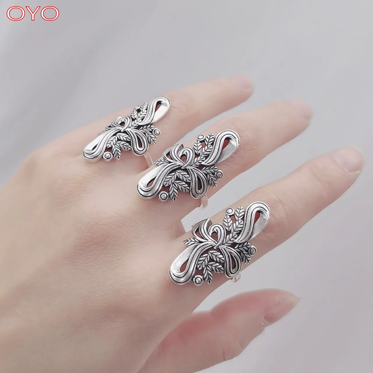 Real 999 pure silver leaf ring female retro matte personality exaggerated long index finger ring
Real 999 pure silver leaf ring female retro matte personality exaggerated long index finger ring