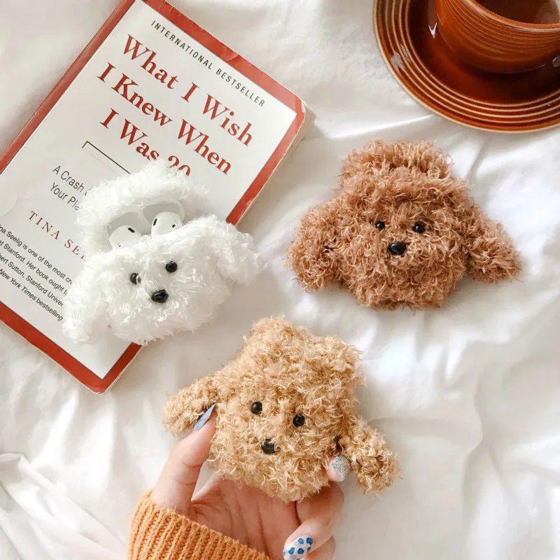 Cute 3D plush hand warmer Teddy dog Bluetooth wireless headset set soft cover For Airpods Earphone Protective anti-drop cases
Cute 3D plush hand warmer Teddy dog Bluetooth wireless headset set soft cover For Airpods Earphone Protective anti-drop cases
