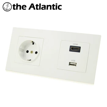 Atlectric EU Standard Plug Wall Double Socket HDMI HD USB TV Port Socket Wall Power Socket Plastic Panel Electrical Outlet 
Atlectric EU Standard Plug Wall Double Socket HDMI HD USB TV Port Socket Wall Power Socket Plastic Panel Electrical Outlet