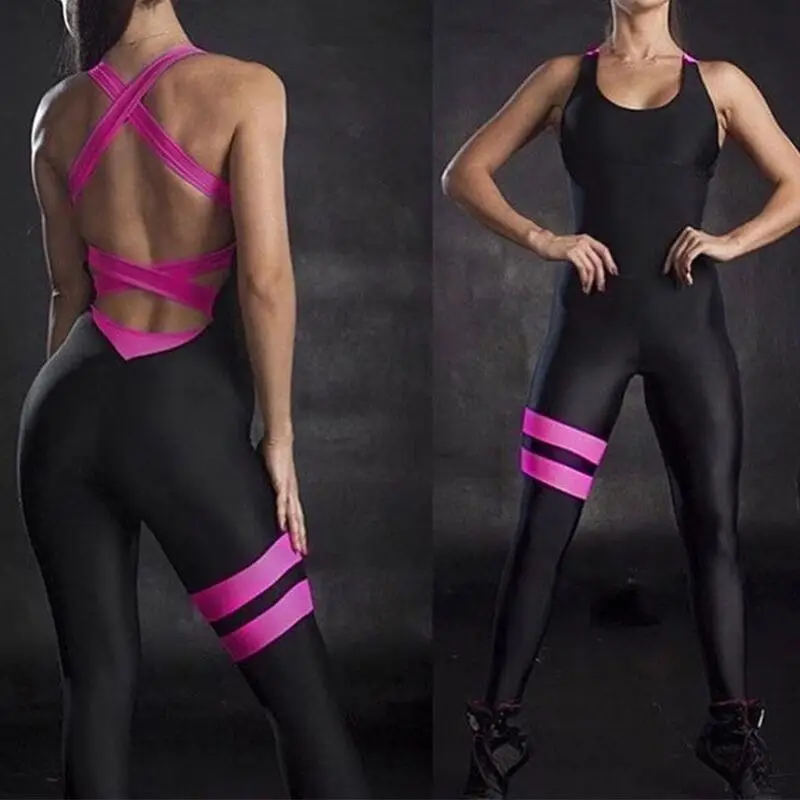 Clothing - Women One Piece Backless Sexy Tracksuit For Workout