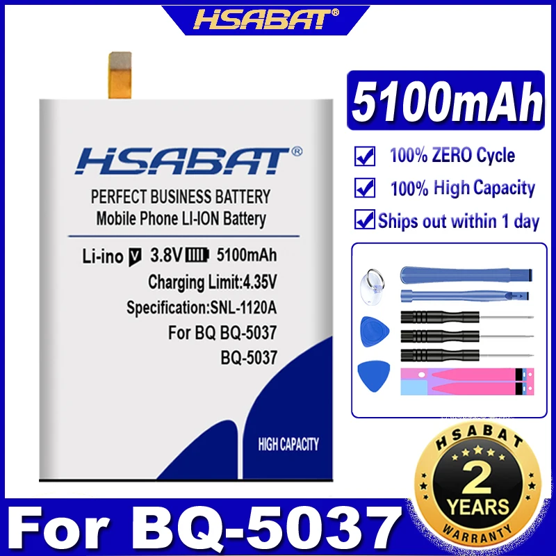 Аккумулятор HSABAT BQ-5037 5100 мА · ч для аккумуляторов BQ Strike Power 4G/BQ-5037 | Мобильные