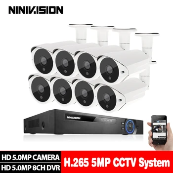 NINIVISION H.265 8CH 5MP DVR Security Camera System Audio AHD NVR Kit indoor Outdoor IP66 Waterproof CCTV Video Surveillance Set
NINIVISION H.265 8CH 5MP DVR Security Camera System Audio AHD NVR Kit indoor Outdoor IP66 Waterproof CCTV Video Surveillance Set