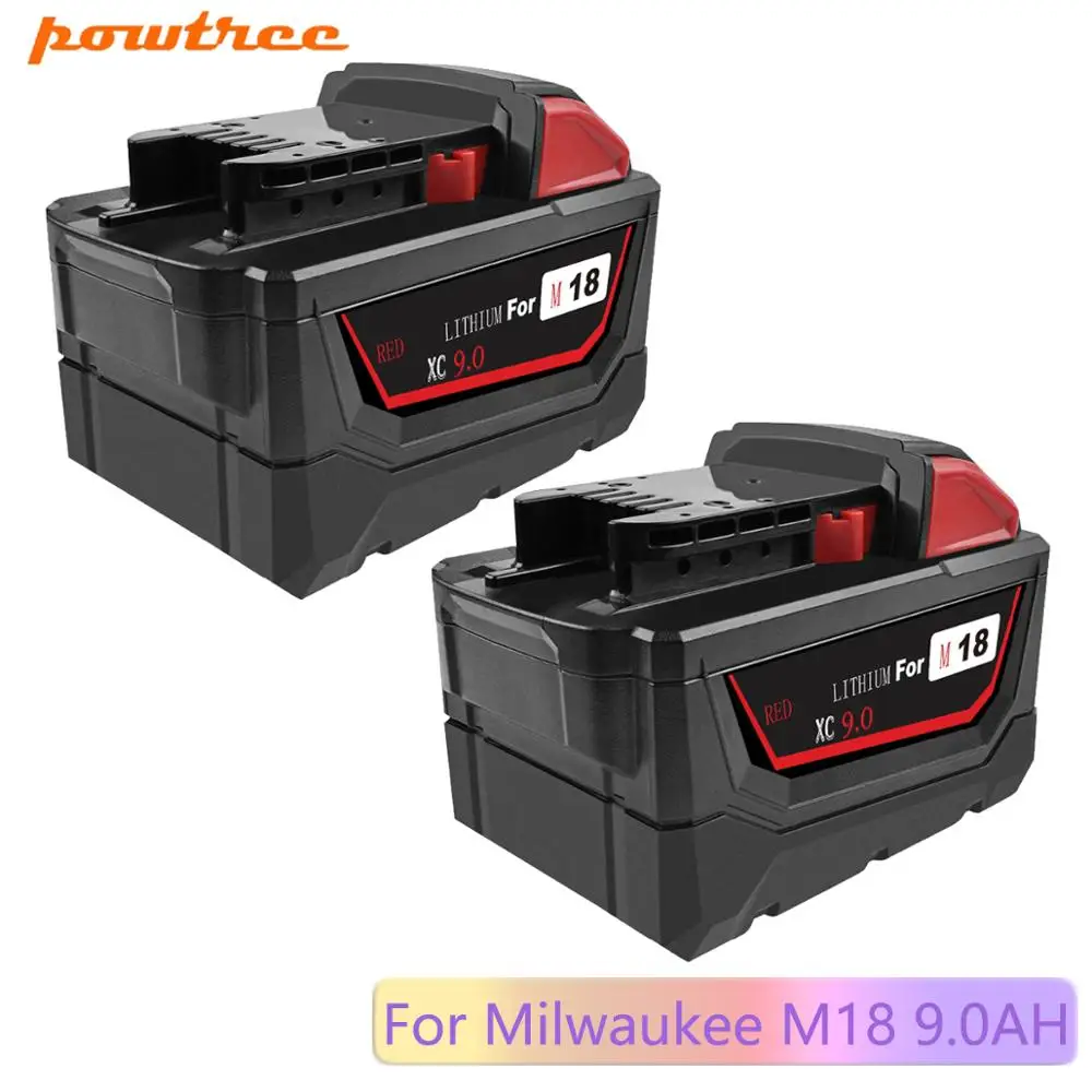 Powtree для Milwaukee M18 9000mAH 18V электроинструменты перезаряжаемая литий ионная батарея