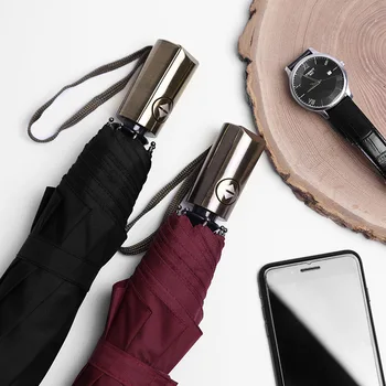 Automatic 3 fold Umbrella Men Business Style Bright copper handle Umbrella Rain Windproof Golf Umbrellas 8 root Umbrella bone
Automatic 3 fold Umbrella Men Business Style Bright copper handle Umbrella Rain Windproof Golf Umbrellas 8 root Umbrella bone