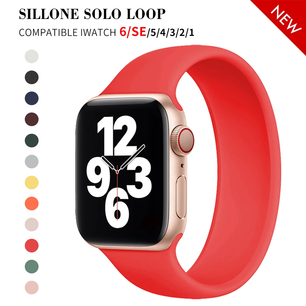 Strap on Apple Watch 6 band SE 44MM 42MM for iWatch series 6/5/4/3 40MM38MM Elastic Belt Silicone Solo Loop bracelet accessories
Strap on Apple Watch 6 band SE 44MM 42MM for iWatch series 6/5/4/3 40MM38MM Elastic Belt Silicone Solo Loop bracelet accessories