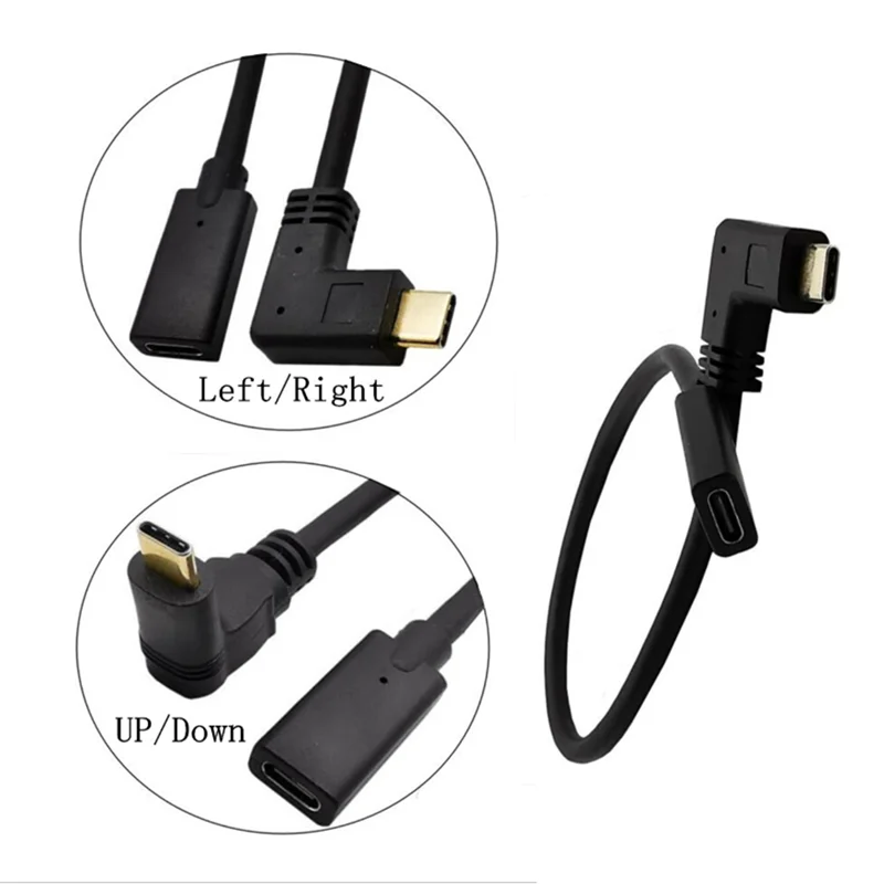 Standard Type C Extension Cable USB 3.1 Angled Data Cable USB-C Male To Female Male Extending Wire Extender Cord 0.3M 0.6M 1M
Standard Type C Extension Cable USB 3.1 Angled Data Cable USB-C Male To Female Male Extending Wire Extender Cord 0.3M 0.6M 1M