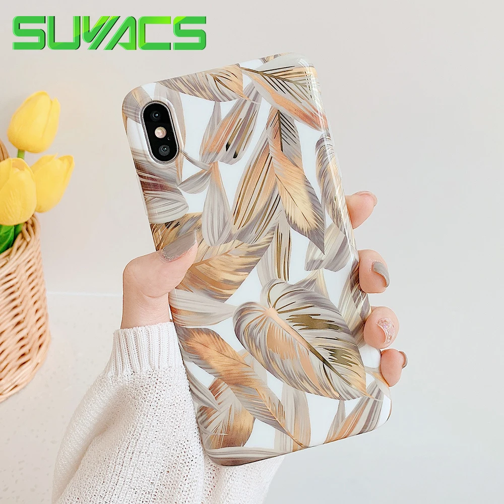 SUYACS Retro Electroplated Golden Leaf Phone Case For iPhone XR X XS Max Case For iPhone 7 8 6S Plus Full Body Soft Phone Shell
SUYACS Retro Electroplated Golden Leaf Phone Case For iPhone XR X XS Max Case For iPhone 7 8 6S Plus Full Body Soft Phone Shell