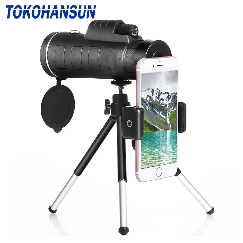TOKOHANSUN Universal 40x60 Monocular Zoom HD Optical Cell Phone Lens Observing Survey telephoto lens with tripod for Smartphone 
TOKOHANSUN Universal 40x60 Monocular Zoom HD Optical Cell Phone Lens Observing Survey telephoto lens with tripod for Smartphone