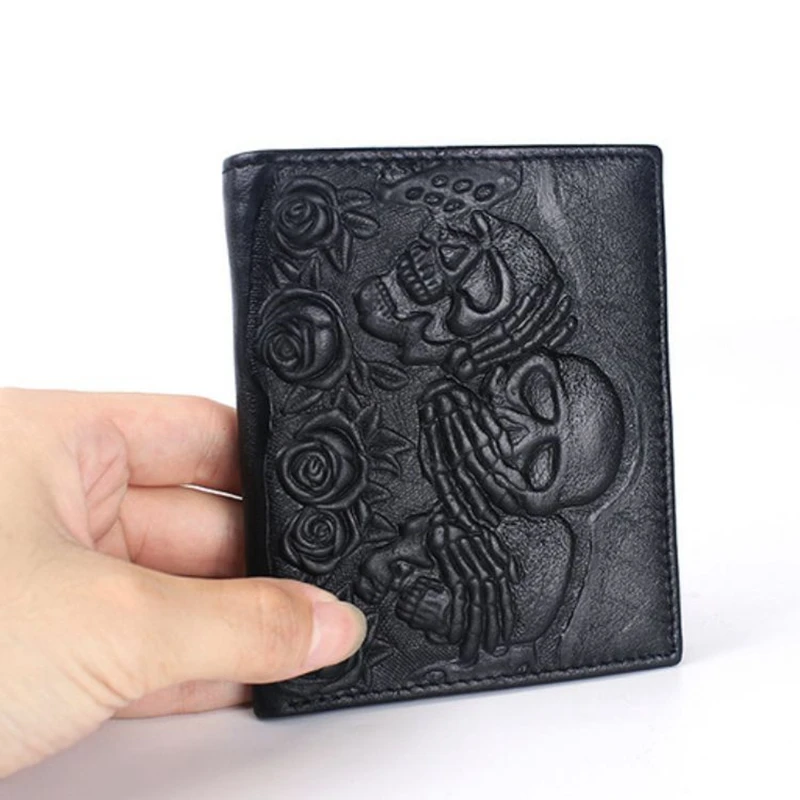 Punk Style Rose Ghost Head Embossed Wallet for Men Gothic Black Leather Wallet Short Vintage Skull Men's Wallet Purse
Punk Style Rose Ghost Head Embossed Wallet for Men Gothic Black Leather Wallet Short Vintage Skull Men's Wallet Purse