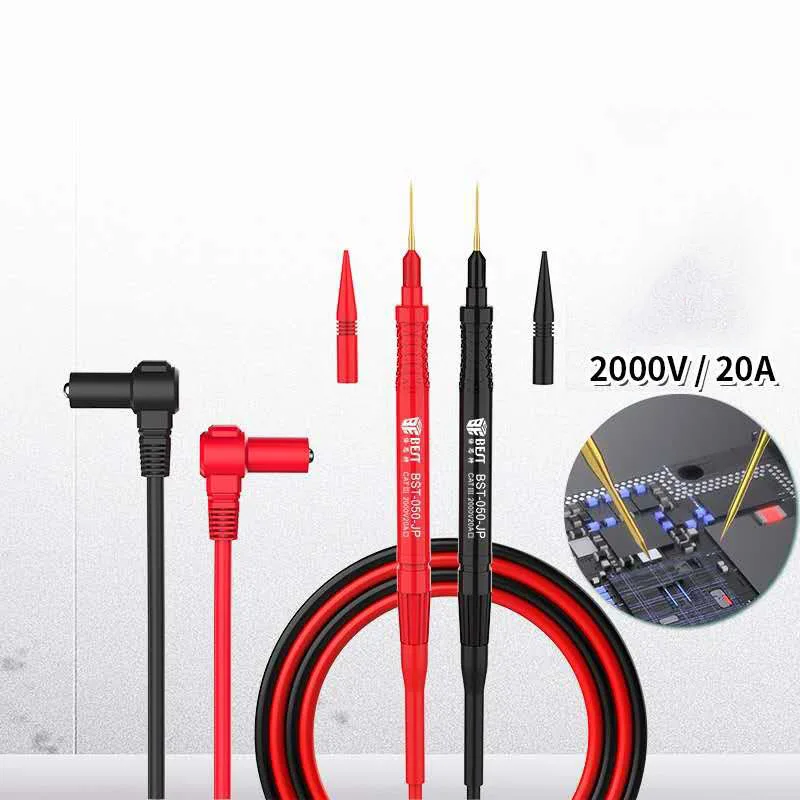 BST-050-JP 20A Superconducting Multimeter Test Pen Special Tip Gold-plated Steel Needle Anti-freezing and Anti-scalding cable
BST-050-JP 20A Superconducting Multimeter Test Pen Special Tip Gold-plated Steel Needle Anti-freezing and Anti-scalding cable