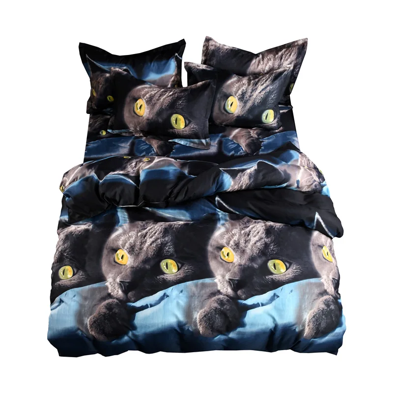 Bedding Set 3D Black Cat Print Cotton Duvet Cover Set Lifelike Bedclothes with Pillowcase Bed sheet Bed Set Home Textiles
Bedding Set 3D Black Cat Print Cotton Duvet Cover Set Lifelike Bedclothes with Pillowcase Bed sheet Bed Set Home Textiles