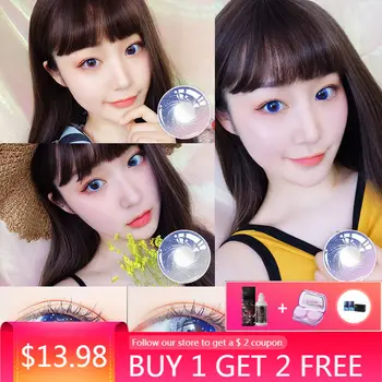 2pcs with Case - Care Solution Star Cosmetic Contact Lens for Eye Color 1 Year Women Soft Contact Lenses Prescription Lentes
2pcs with Case - Care Solution Star Cosmetic Contact Lens for Eye Color 1 Year Women Soft Contact Lenses Prescription Lentes