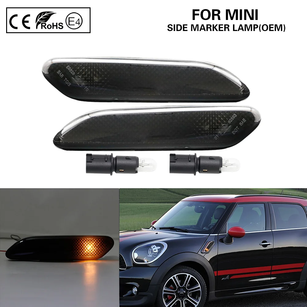 2x Side Marker Light Turn Signal lamp Smoke OEM style for MINI R60 Countryman R61 Paceman 12-17
2x Side Marker Light Turn Signal lamp Smoke OEM style for MINI R60 Countryman R61 Paceman 12-17