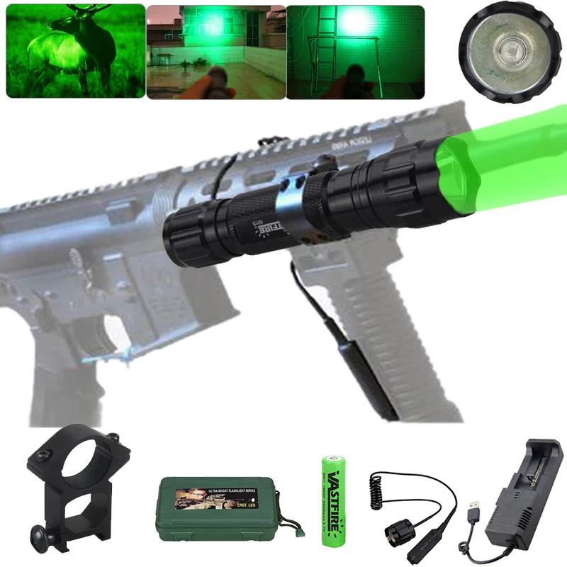 Tactical Hunting Flashlight 5 Colors LED Torch Outdoor Lantern +Remote Pressure Switch +18650 Battery+Scope Mount+Charger 
Tactical Hunting Flashlight 5 Colors LED Torch Outdoor Lantern +Remote Pressure Switch +18650 Battery+Scope Mount+Charger