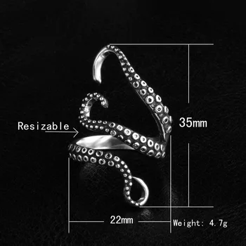 Punk Octopus Tentacles Open Ringr Personality Eight Catch Fish Ring Mysterious Opening Ring Retro Trend
Punk Octopus Tentacles Open Ringr Personality Eight Catch Fish Ring Mysterious Opening Ring Retro Trend