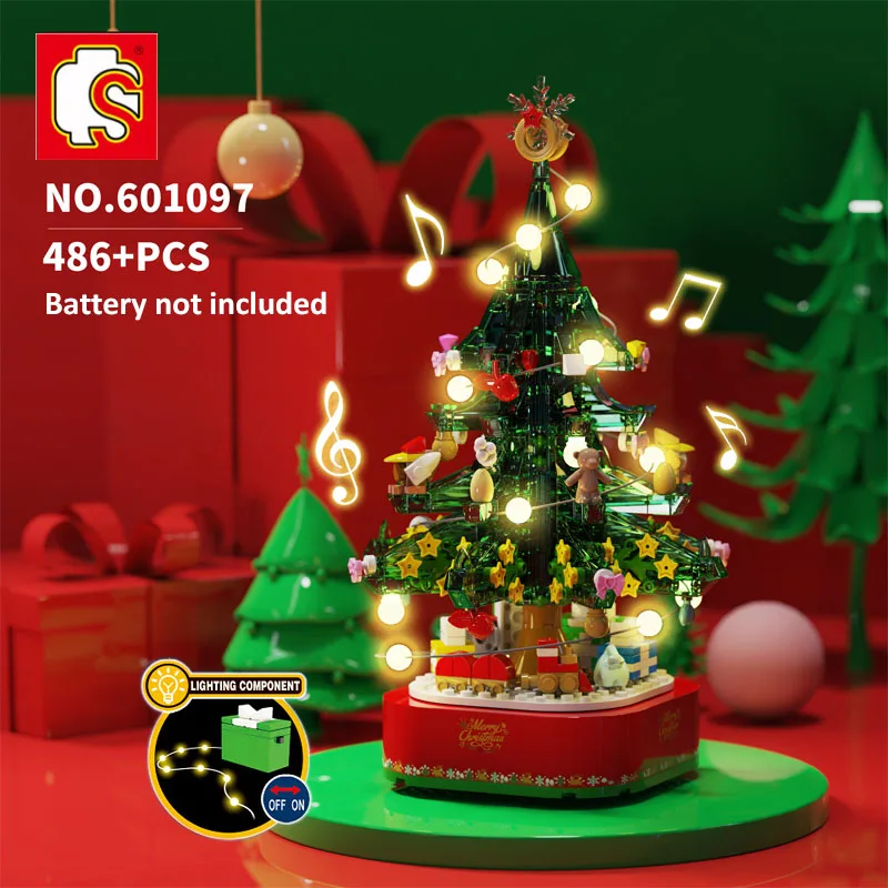 SEMBO 486Pcs Creative Rotating Music Shining Christmas Tree Building Blocks Santa Xmas Decoration Winter Holiday Gifts For Kids
SEMBO 486Pcs Creative Rotating Music Shining Christmas Tree Building Blocks Santa Xmas Decoration Winter Holiday Gifts For Kids