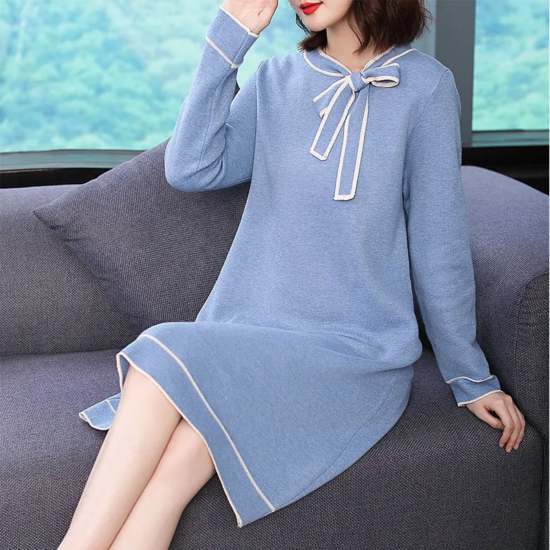 2018 Autumn And Winter New Style Fashion Crew Neck Long Sleeve Solid Color Loose-Fit Slimming Mid-length Base Sweater Dress Wome
2018 Autumn And Winter New Style Fashion Crew Neck Long Sleeve Solid Color Loose-Fit Slimming Mid-length Base Sweater Dress Wome