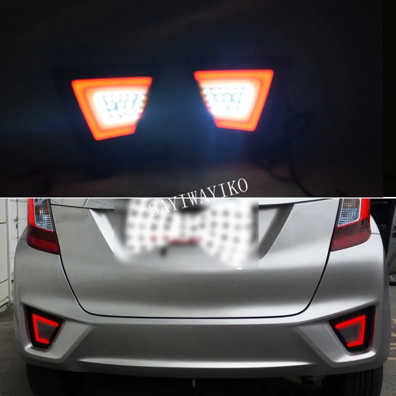 Многофункциональный светодиодный фонарь заднего бампера для Honda Jazz Fit 2014, 2015, 2016, 2017, противотуманные фары, стоп светильник сигнал, сигнал поворота, фонарь заднего хода
Многофункциональный светодиодный фонарь заднего бампера для Honda Jazz Fit 2014, 2015, 2016, 2017, противотуманные фары, стоп светильник сигнал, сигнал поворота, фонарь заднего хода