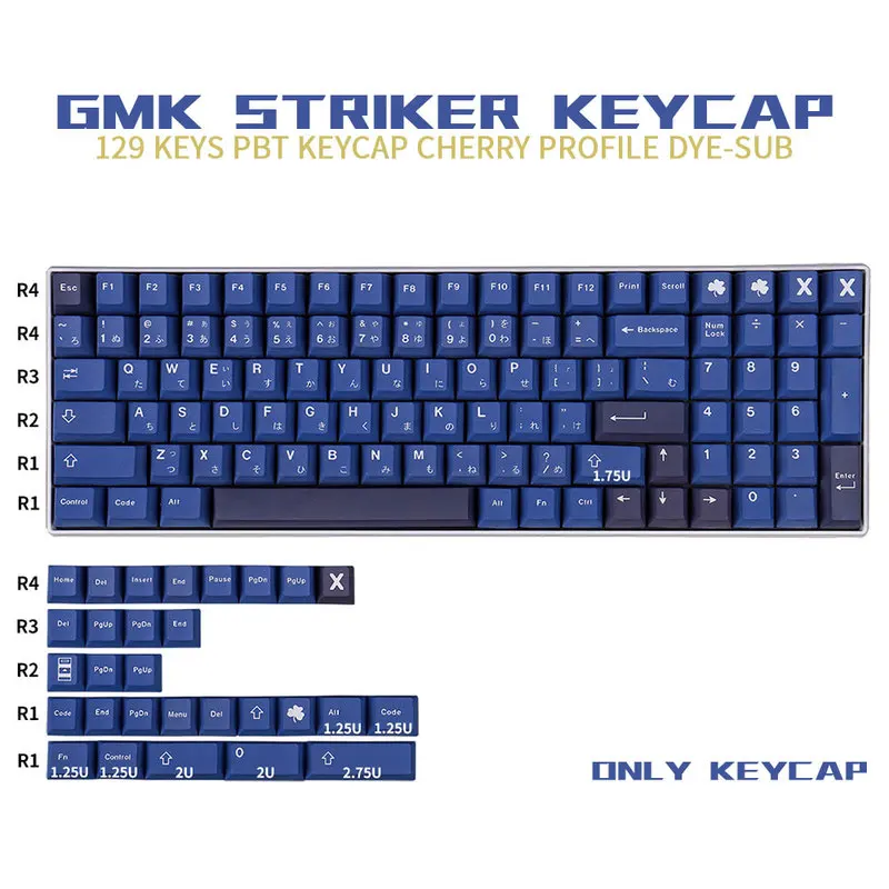 Японский колпачок клавиш GMK Striker Clone 129 колпачков клавиш PBT Dye Subbed Cherry Profile для механической клавиатуры MX Switch GH60 GK61 GK64
Японский колпачок клавиш GMK Striker Clone 129 колпачков клавиш PBT Dye Subbed Cherry Profile для механической клавиатуры MX Switch GH60 GK61 GK64