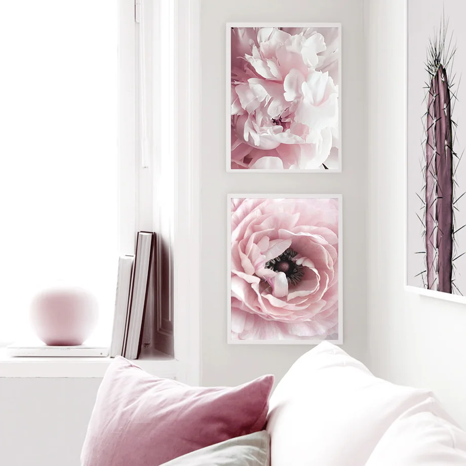 Bloom Pink Peony Dahlia Ballet Girl Quote Wall Art Canvas Painting Nordic Posters And Prints Wall Pictures For Living Room Decor