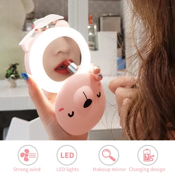 Portable Makeup Mirror With LED Light Cartoon Folding Fan USB Charging Natural Bright Adjustable Pink Makeup Mirror Bath Tool
Portable Makeup Mirror With LED Light Cartoon Folding Fan USB Charging Natural Bright Adjustable Pink Makeup Mirror Bath Tool