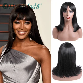 Straight Black Synthetic Wig with Bangs Natural Color Hair Wigs for Women PerisModa High Temperature Cosplay Cheap Synthetic Wig
Straight Black Synthetic Wig with Bangs Natural Color Hair Wigs for Women PerisModa High Temperature Cosplay Cheap Synthetic Wig