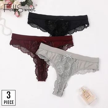 FallSweet 3 pcs/lot ! Lace Panties Underwear Women Transparent Sexy G String Briefs T Back Thong Panty
FallSweet 3 pcs/lot ! Lace Panties Underwear Women Transparent Sexy G String Briefs T Back Thong Panty