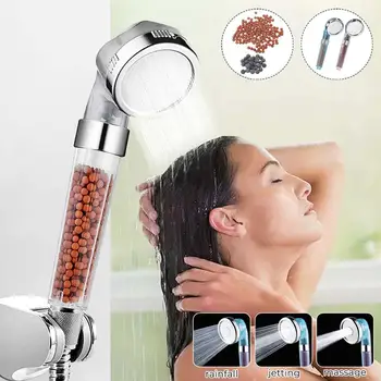 Bathroom anion filter shower spout spa 3 modes shower head adjustable bath jetting high pressure water saving shower head 
Bathroom anion filter shower spout spa 3 modes shower head adjustable bath jetting high pressure water saving shower head