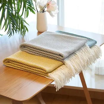 Sofa Leisure Style Knitted Blanket Tassel Blanket Soft Knitted Blanket Travel Blanket for Bed 
Sofa Leisure Style Knitted Blanket Tassel Blanket Soft Knitted Blanket Travel Blanket for Bed