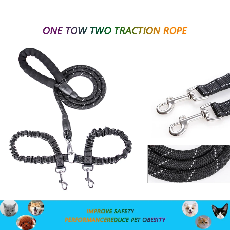 One Tow Two With Buffer Dog Leash, Retractable Anti-Impact And Reflective Dog Leash, Nylon Dog Leash, Strong Pet Traction
One Tow Two With Buffer Dog Leash, Retractable Anti-Impact And Reflective Dog Leash, Nylon Dog Leash, Strong Pet Traction