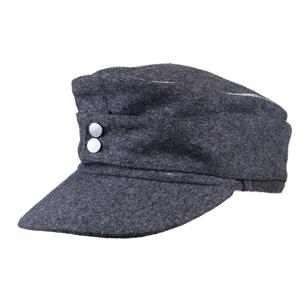 

WWII WW2 GERMAN WH EM OFFICER M43 PANZER WOOL FIELD CAP HAT GREY