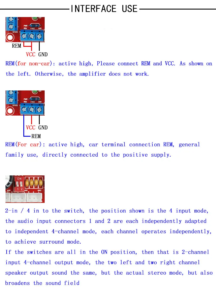 Generic Channels 4X41W Surround Sound Car Board Audio TDA7388 Amplifier