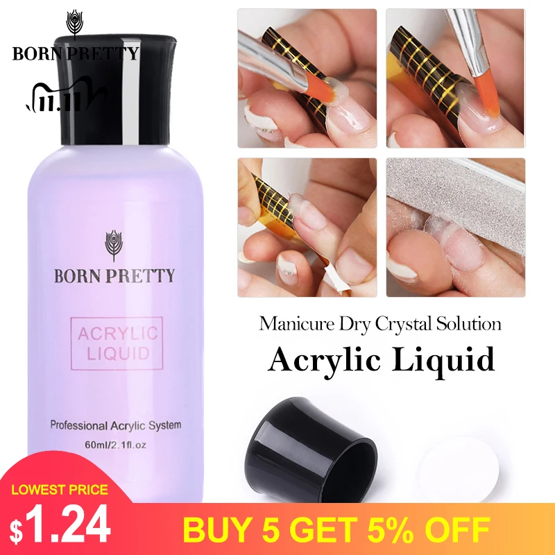 BORN PRETTY 60ml Acrylic Liquid Nail Polish Crystal Acrylic Powder Solution for Manicuring Carving Nail Art Extension Tool
BORN PRETTY 60ml Acrylic Liquid Nail Polish Crystal Acrylic Powder Solution for Manicuring Carving Nail Art Extension Tool