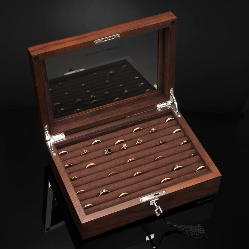 Large Luxury Elm Wood Jewelry Organizer Box With Glass Top Lid Ring Earring Jewelry Storage Case Display Holder with Lock Key
Large Luxury Elm Wood Jewelry Organizer Box With Glass Top Lid Ring Earring Jewelry Storage Case Display Holder with Lock Key