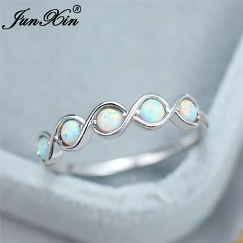 Round Rainbow White Fire Opal Ring Silver Color Infinity Rings For Women Stacking Minimalist Thin Ring Wedding Bands Jewelry 
Round Rainbow White Fire Opal Ring Silver Color Infinity Rings For Women Stacking Minimalist Thin Ring Wedding Bands Jewelry
