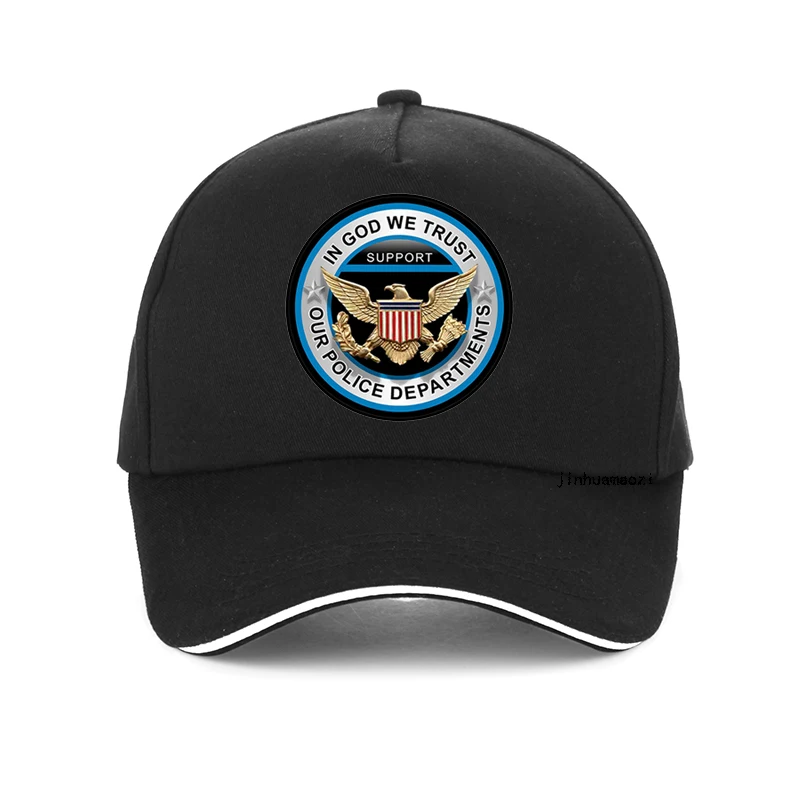

In God We Trust Support Our Police Department usa Baseball cap fashion usa eagle men hat summer adjustable Snapback hats bone