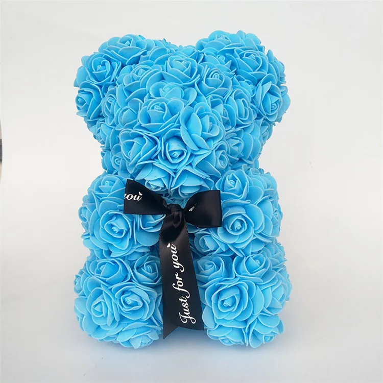 25CM White Rose Bear Artificial Flower Rose Teddy Bear For Valentine's Birthday Christmas Gift 25CM White Rose Bear Artificial Flower Rose Teddy Bear For Valentine's Birthday Christmas Gift