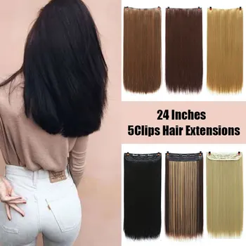 LUPU 24 Inches Long Straight 5 Clips In Hair Extensions Synthetic Hairpieces Heat Resistant Fiber For Women Black Brown Blonde
LUPU 24 Inches Long Straight 5 Clips In Hair Extensions Synthetic Hairpieces Heat Resistant Fiber For Women Black Brown Blonde