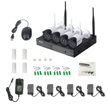 ESCAM WNK404 4CH 720P Outdoor IR Video Wireless Security IP Camera CCTV NVR System Kit
ESCAM WNK404 4CH 720P Outdoor IR Video Wireless Security IP Camera CCTV NVR System Kit