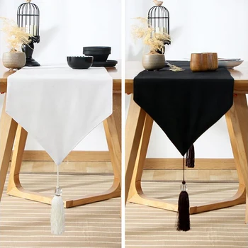 Simple Modern Solid White/black Table Runners Table Runner For Furniture Cover Tea Table Home Textile Tassel Decorative
Simple Modern Solid White/black Table Runners Table Runner For Furniture Cover Tea Table Home Textile Tassel Decorative